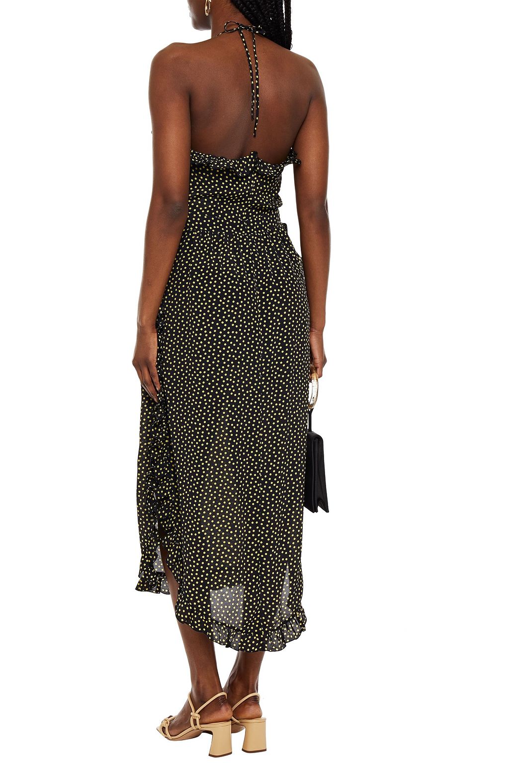 SEE BY CHLOÉ Ruffled polka-dot georgette halterneck mini dress
