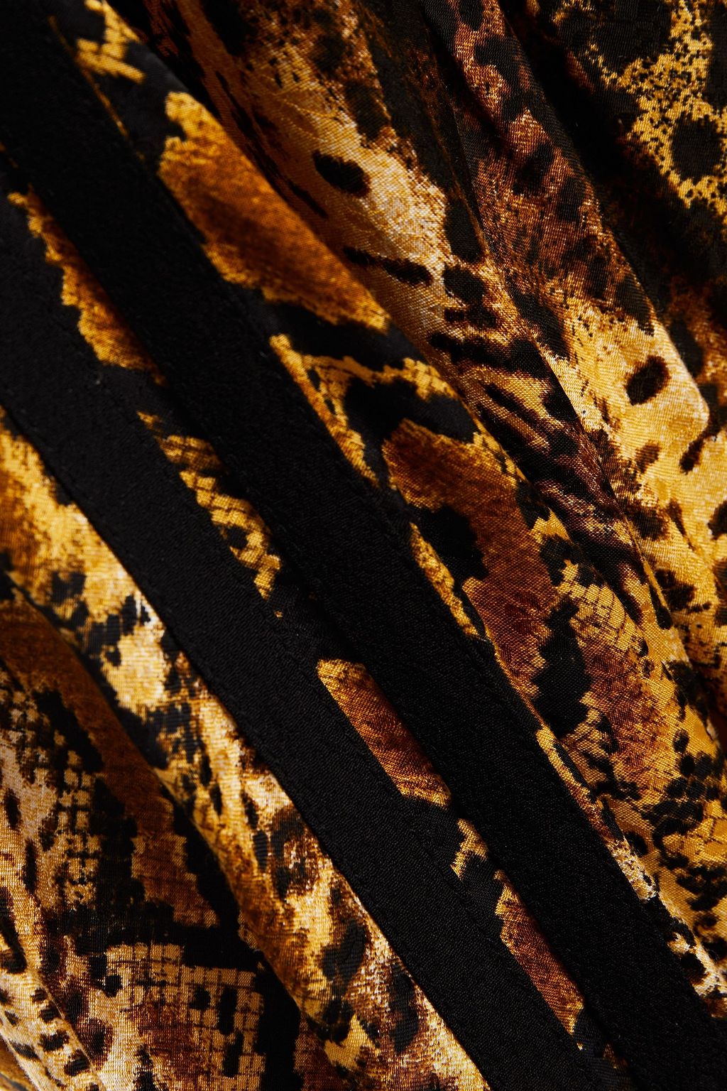 BA&SH Ruffle-trimmed snake-print jacquard mini dress