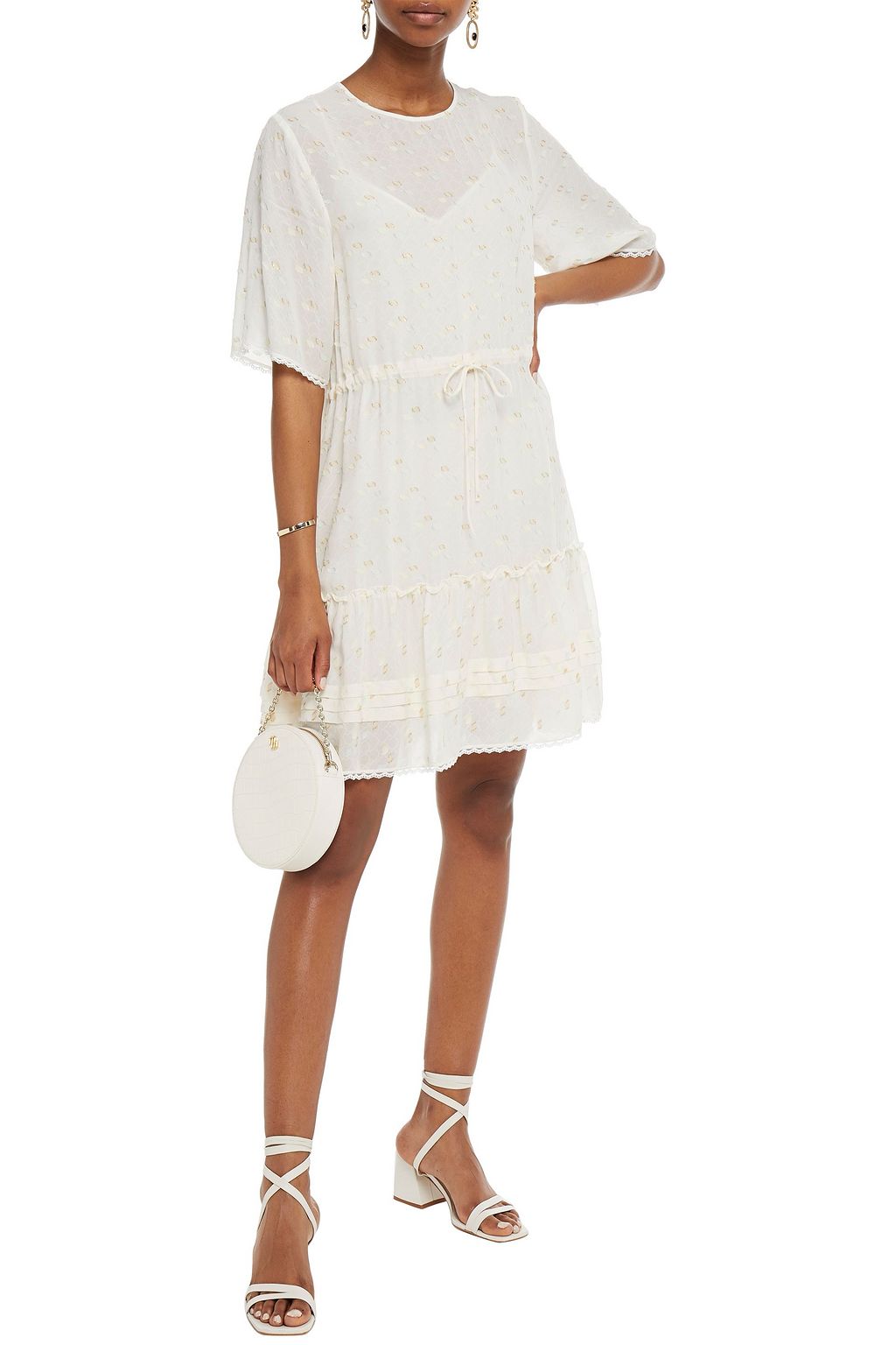 SEE BY CHLOÉ Gathered fil coupé jacquard mini dress