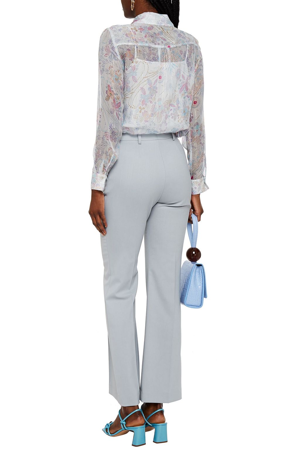 SEE BY CHLOÉ Printed metallic silk-blend georgette shirt