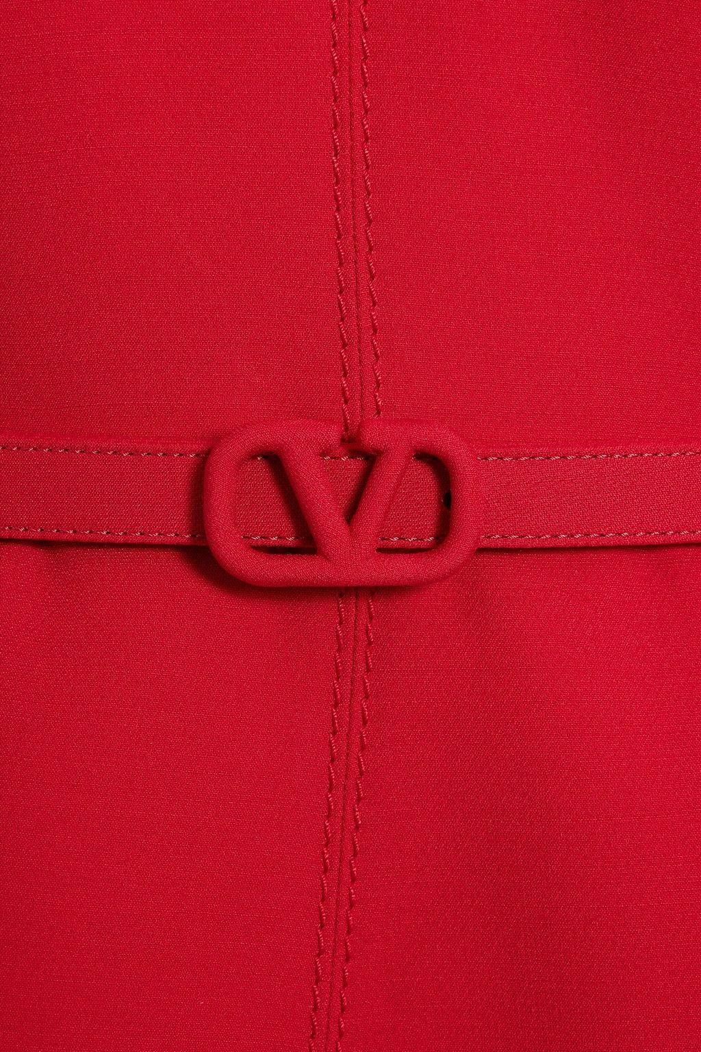 VALENTINO GARAVANI Belted wool and silk-blend mini dress