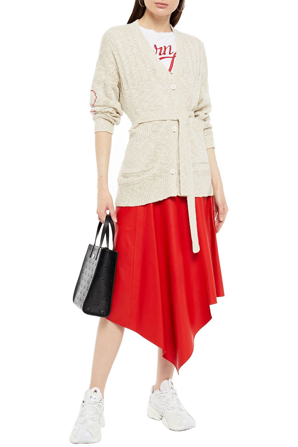 KENZO Embroidered cotton and linen-blend cardigan