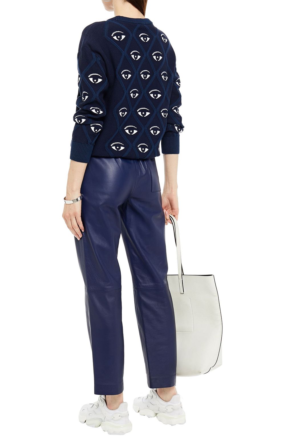 KENZO Embroidered jacquard-knit cotton sweater