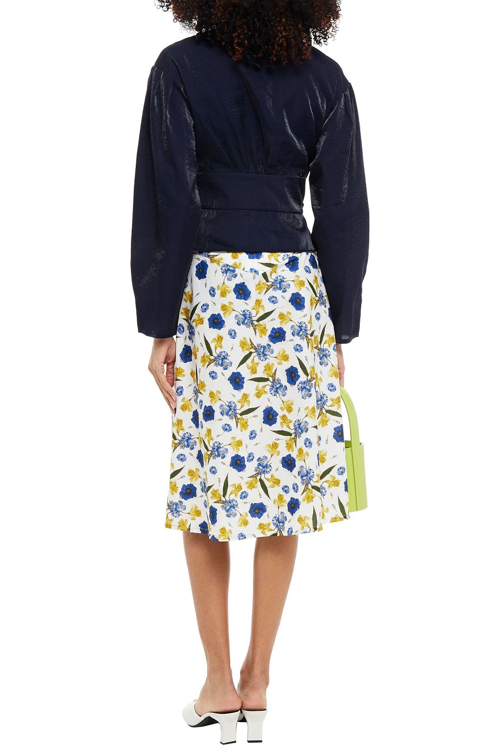 BAUM UND PFERDGARTEN Floral-print organic cotton-poplin skirt