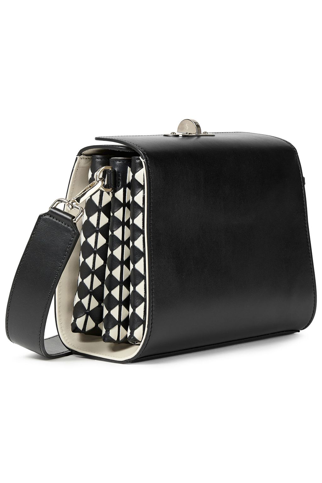 SERAPIAN Villa mini smooth and mosaico leather shoulder bag