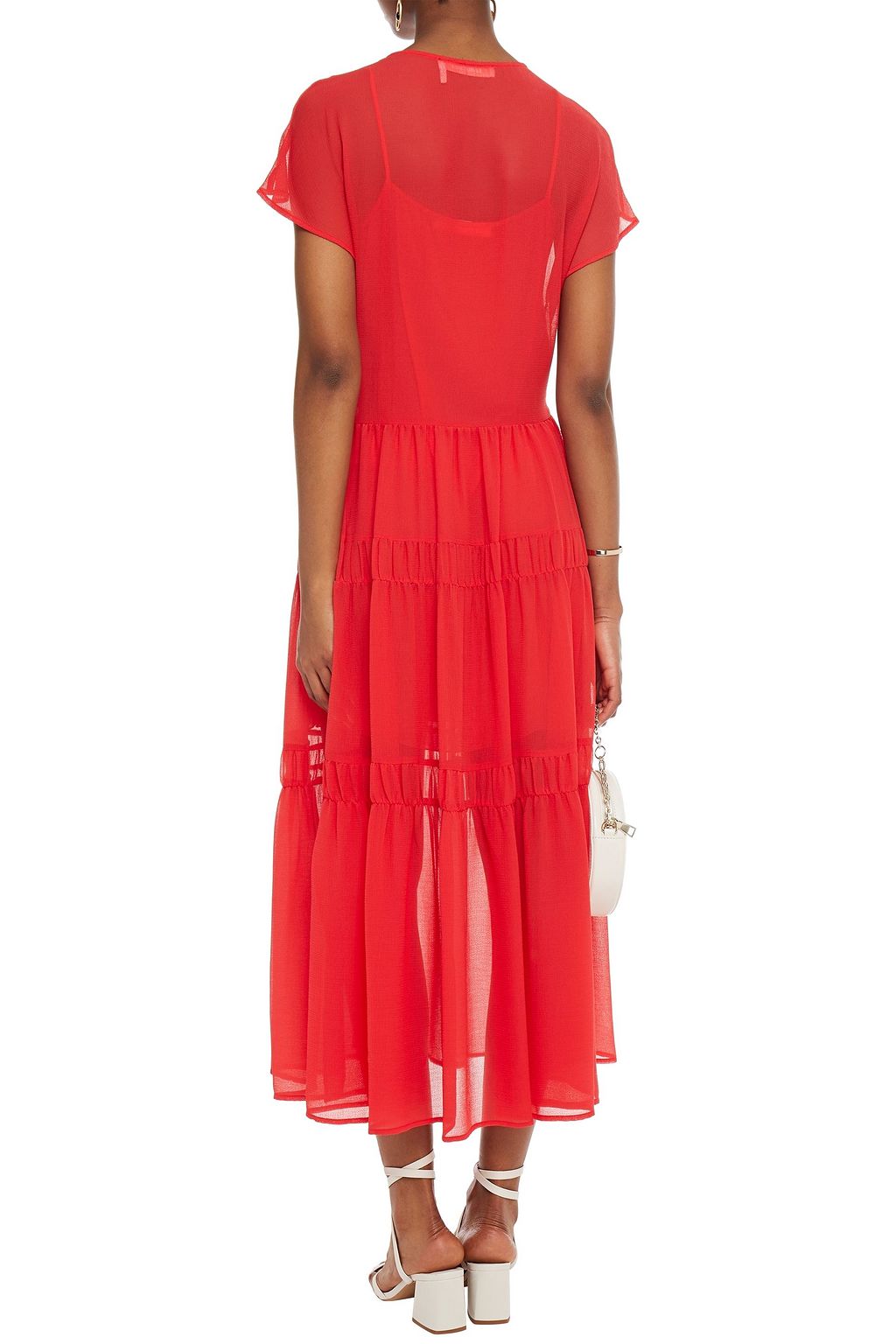 SEE BY CHLOÉ Tiered gathered georgette midi dress