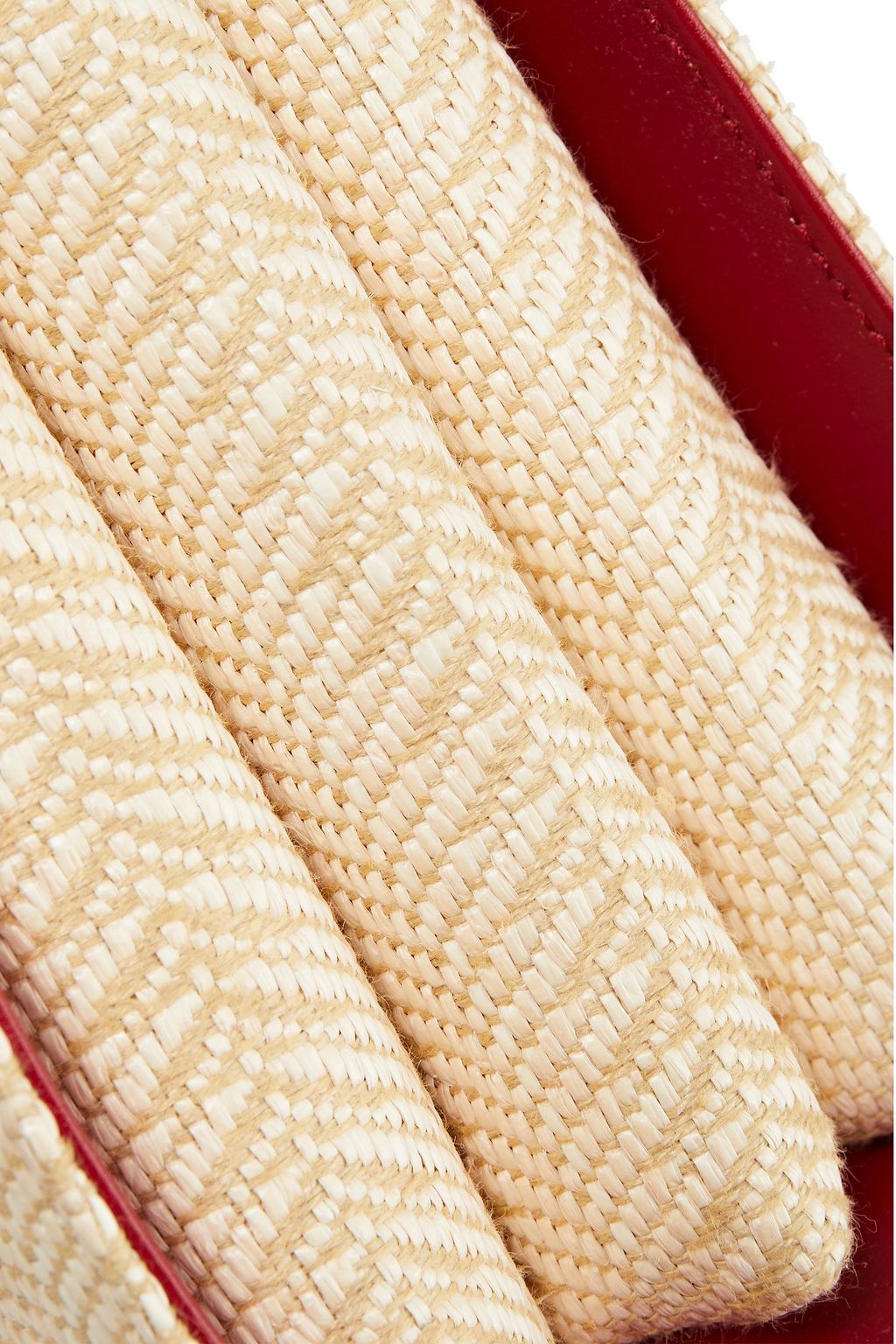 SERAPIAN Villa leather-trimmed raffia tote