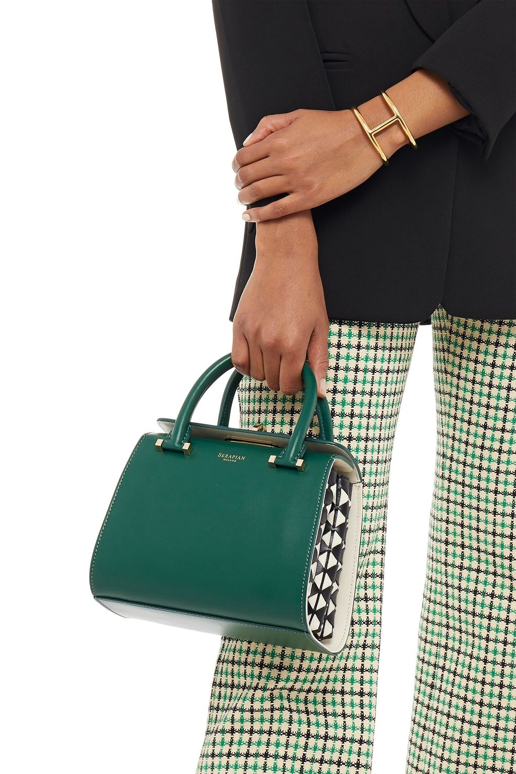 SERAPIAN Color-block leather tote