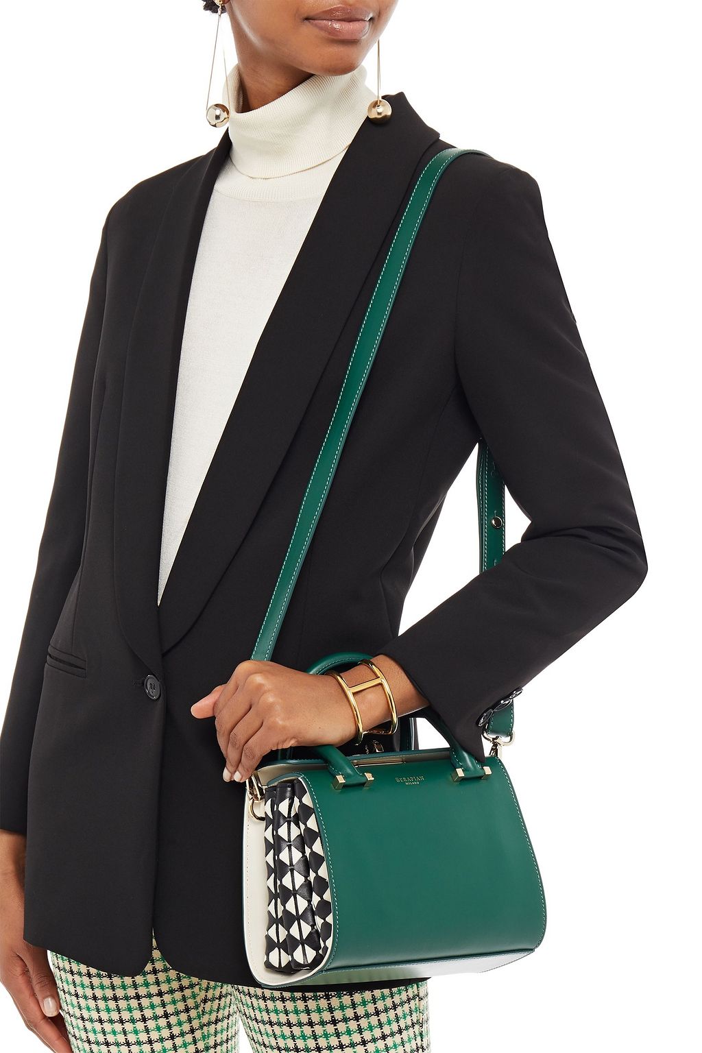 SERAPIAN Color-block leather tote