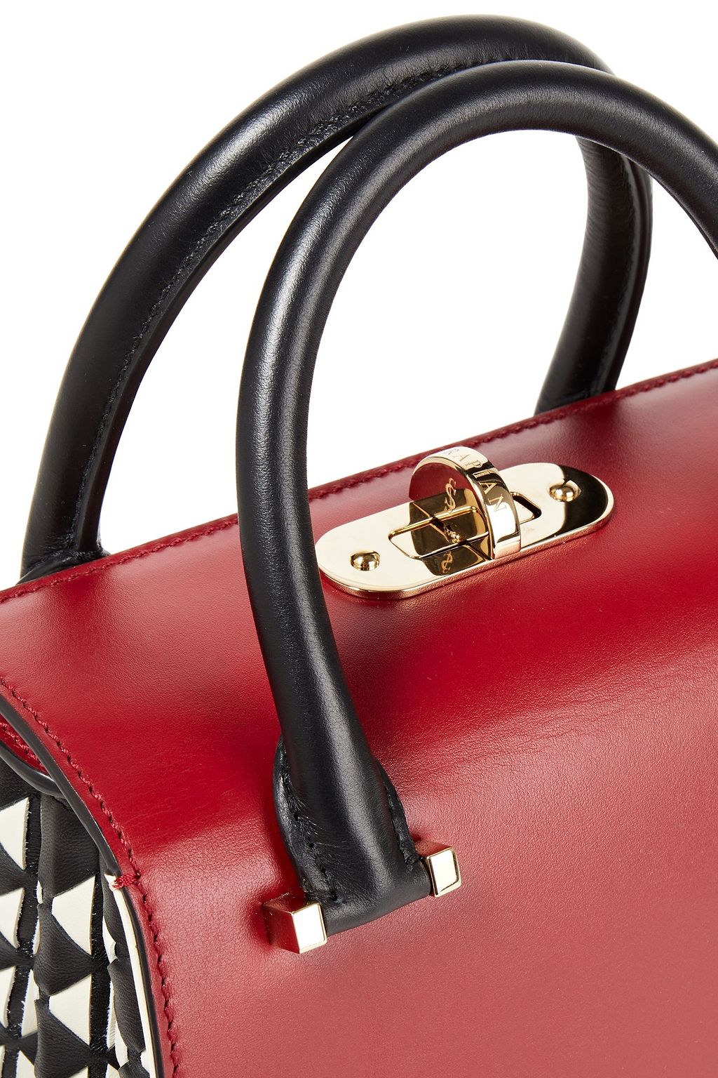 SERAPIAN Color-block leather tote