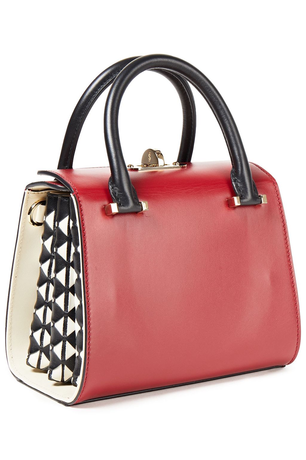 SERAPIAN Color-block leather tote