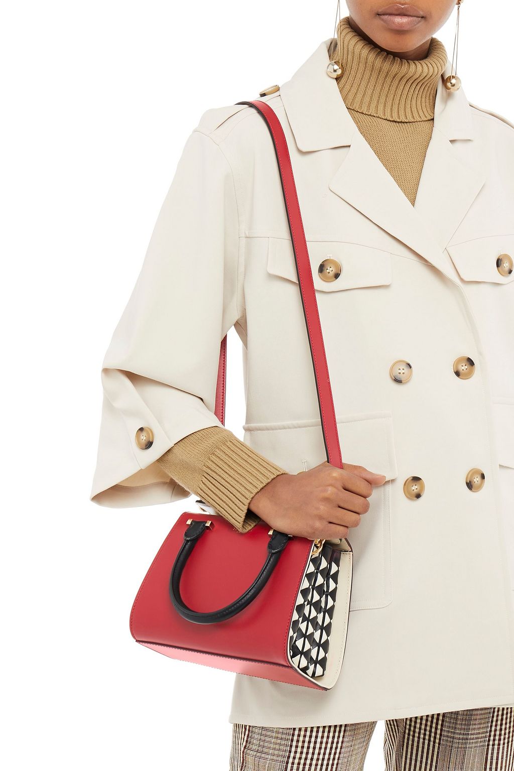 SERAPIAN Color-block leather tote