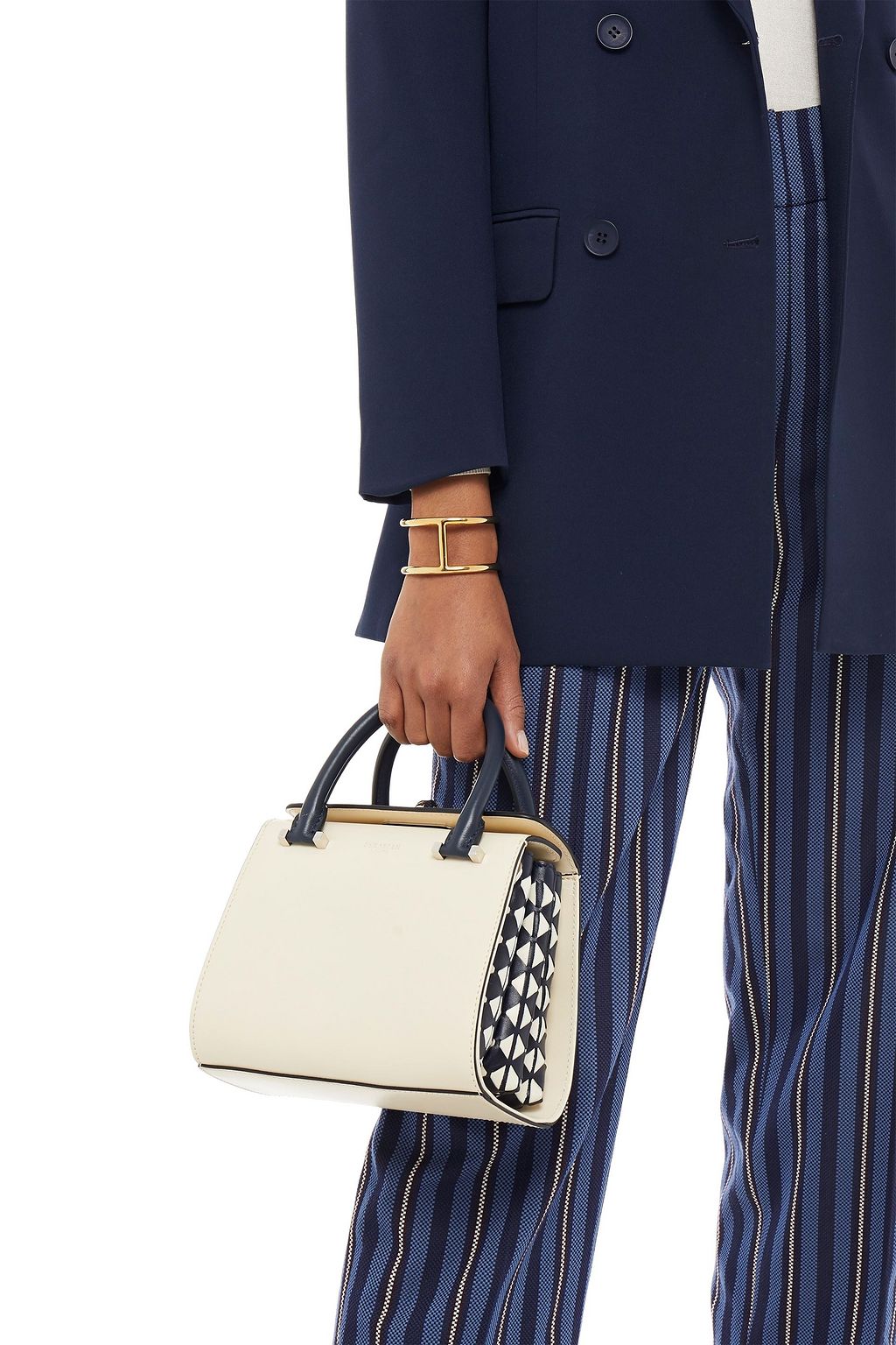 SERAPIAN Color-block leather tote