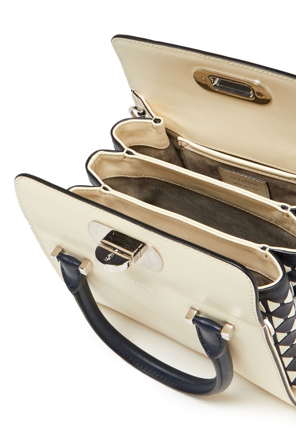 SERAPIAN Color-block leather tote