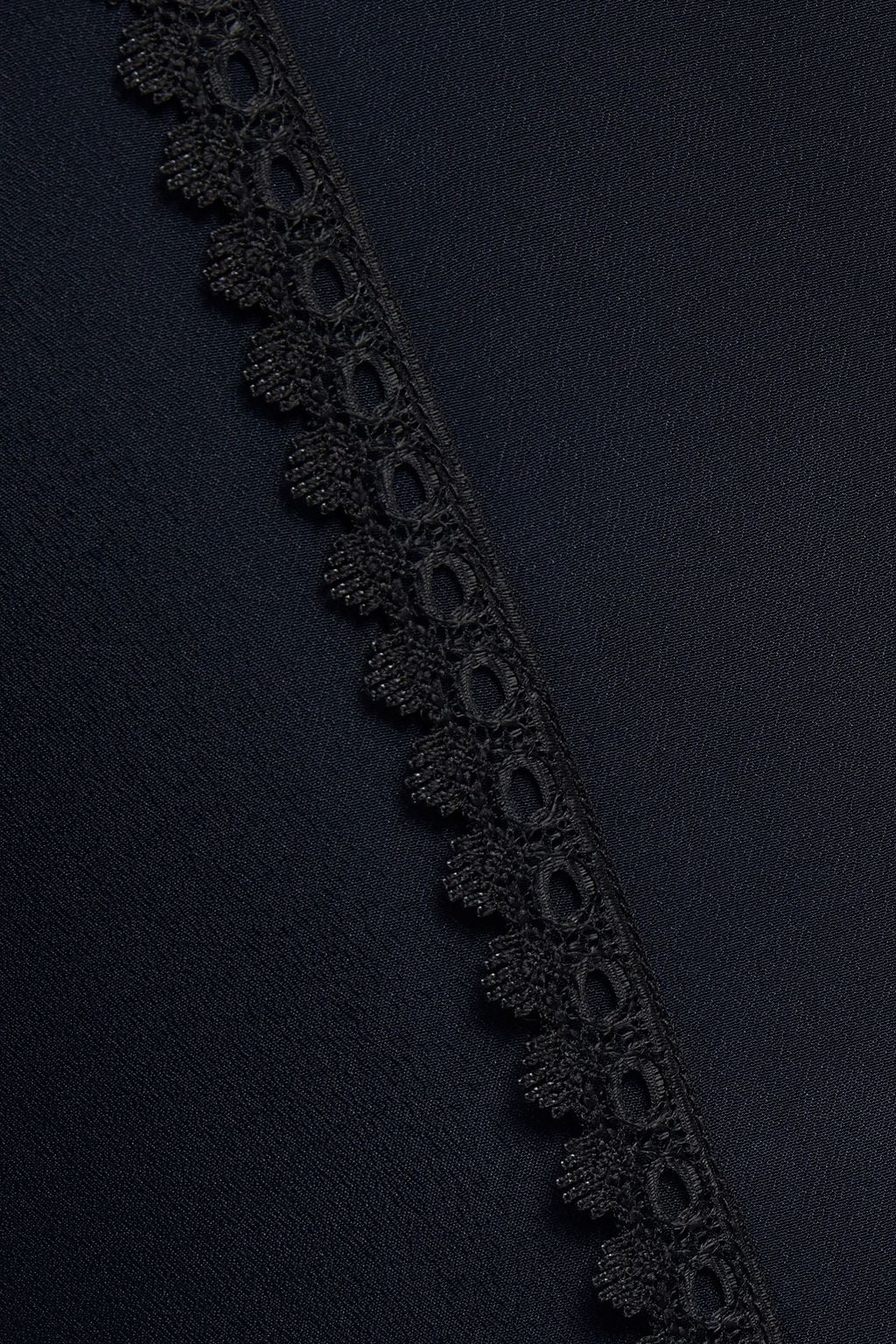 SEE BY CHLOÉ Lace-paneled cutout crepe de chine midi dress
