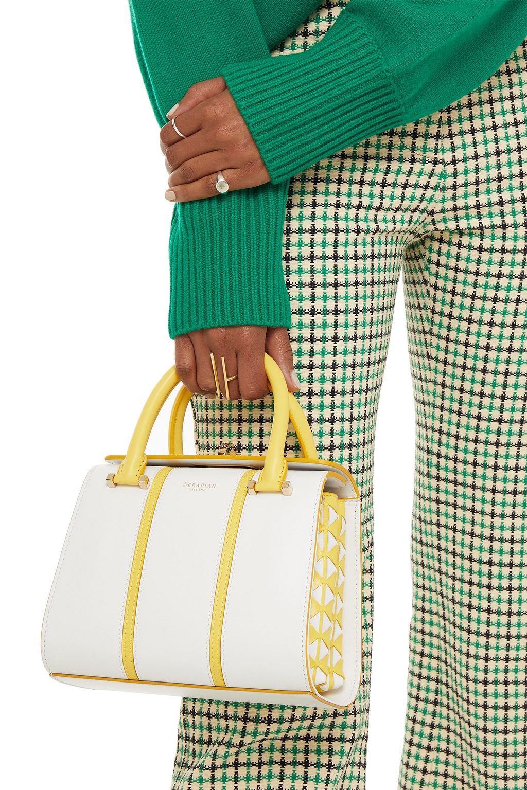 SERAPIAN Color-block leather tote