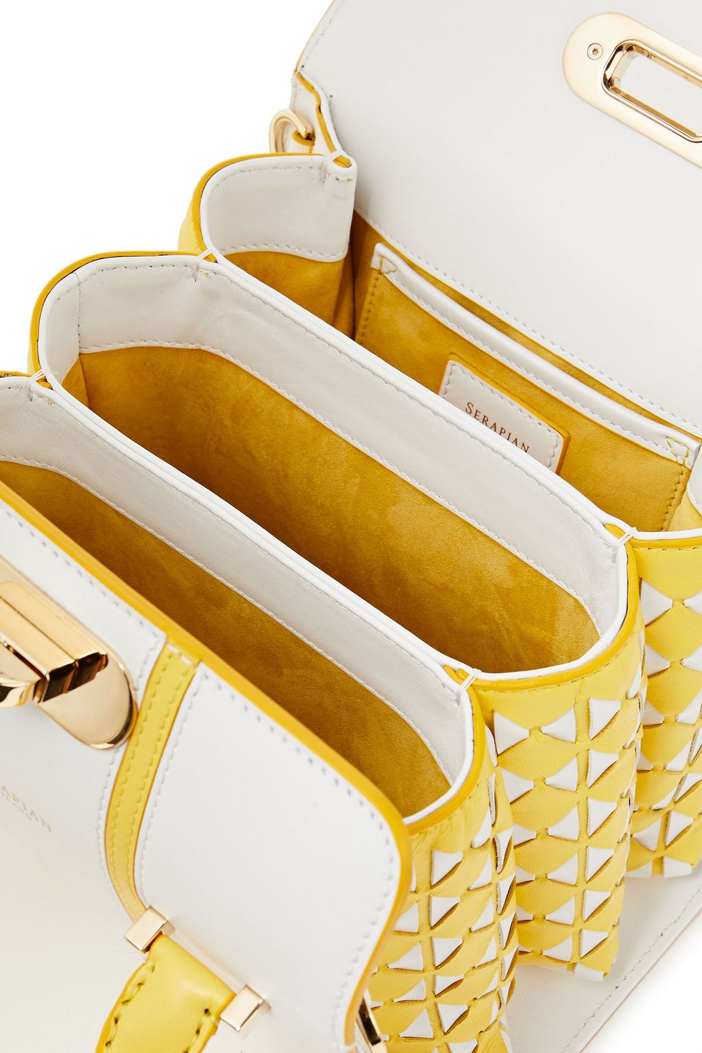 SERAPIAN Color-block leather tote