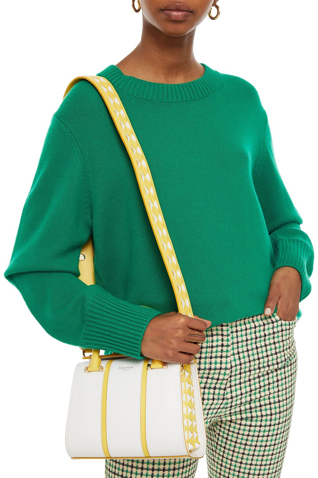 SERAPIAN Color-block leather tote