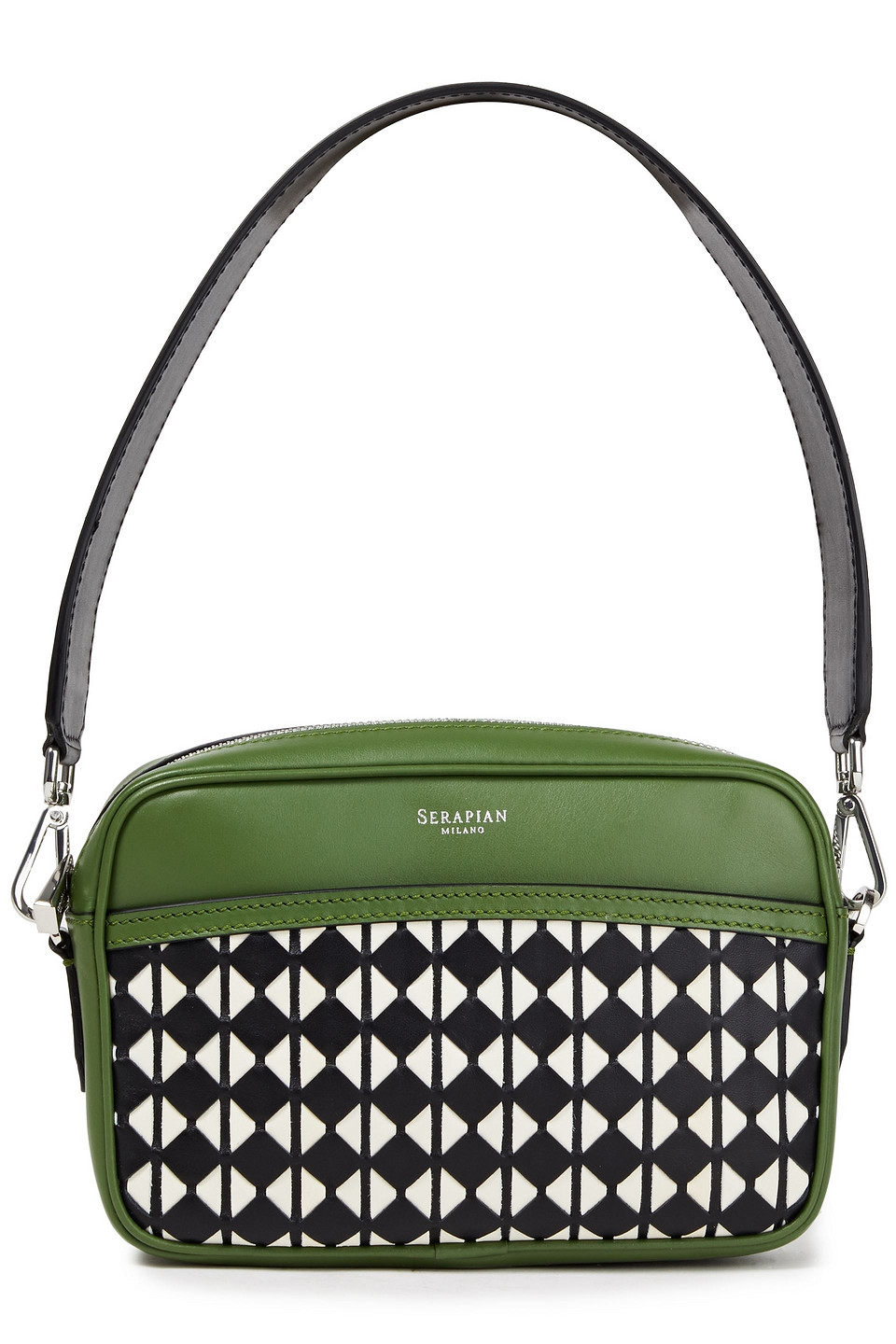 Serapian Woman Mosaico Leather Shoulder Bag Leaf Green Size --