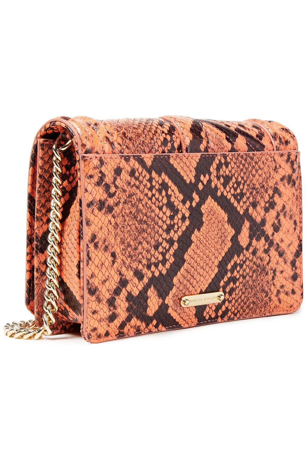 REBECCA MINKOFF Chevron quilted snake-effect leather shoulder bag