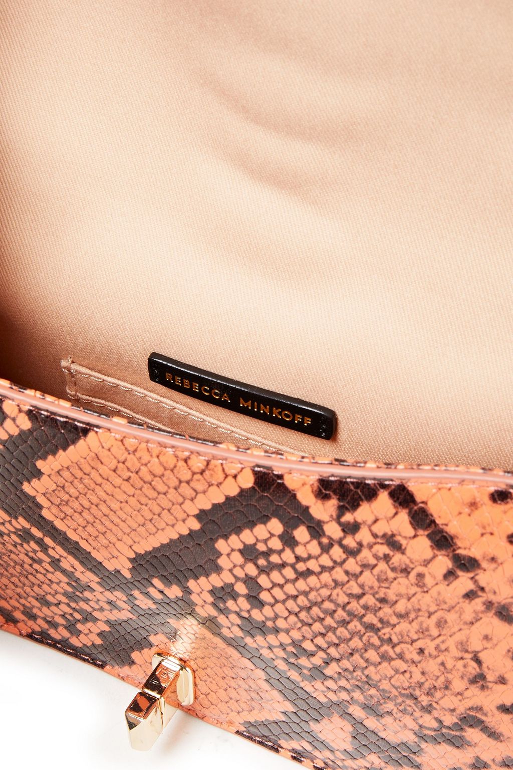 REBECCA MINKOFF Chevron quilted snake-effect leather shoulder bag