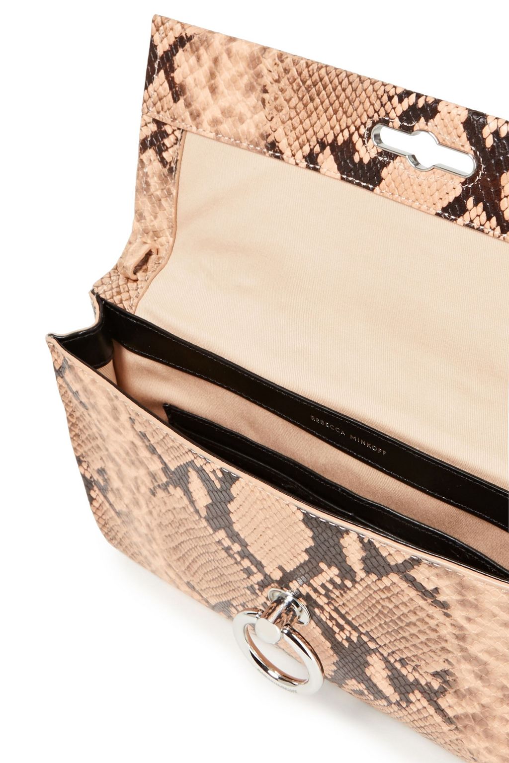REBECCA MINKOFF Jean snake-effect leather clutch