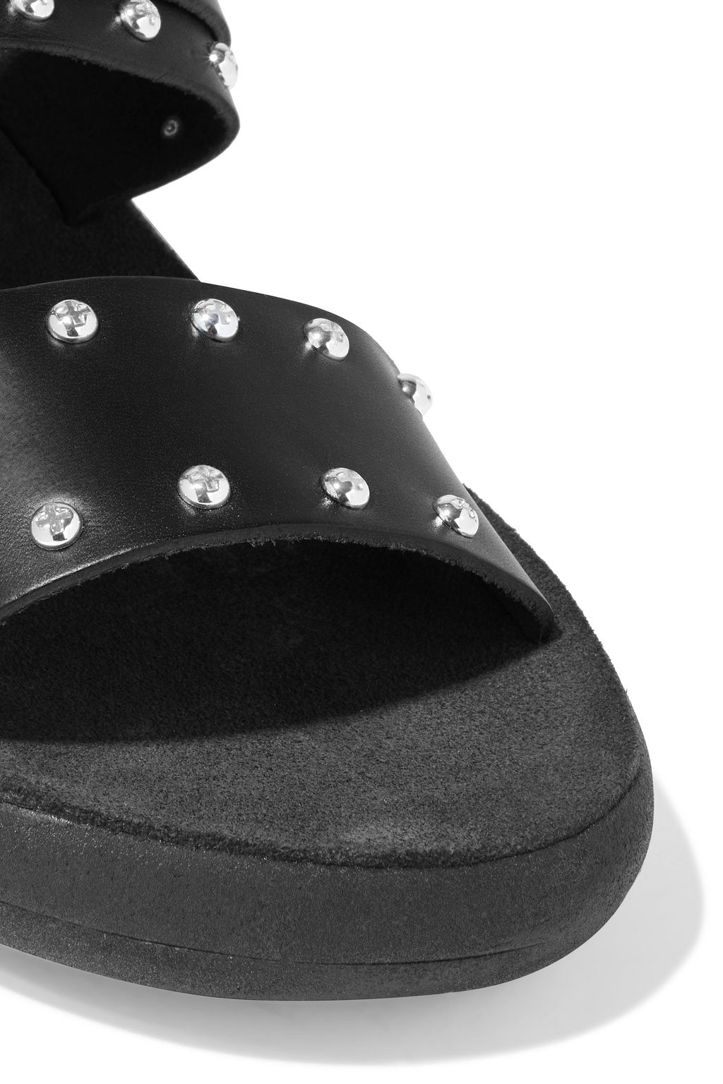 ANCIENT GREEK SANDALS Preveza buckled studded leather slides
