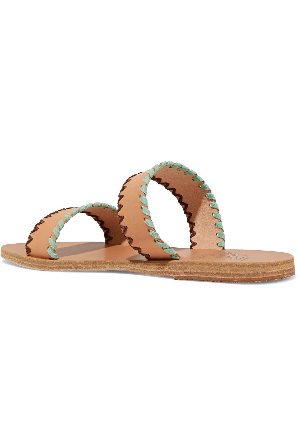 ANCIENT GREEK SANDALS Melia Stitch suede-trimmed leather slides