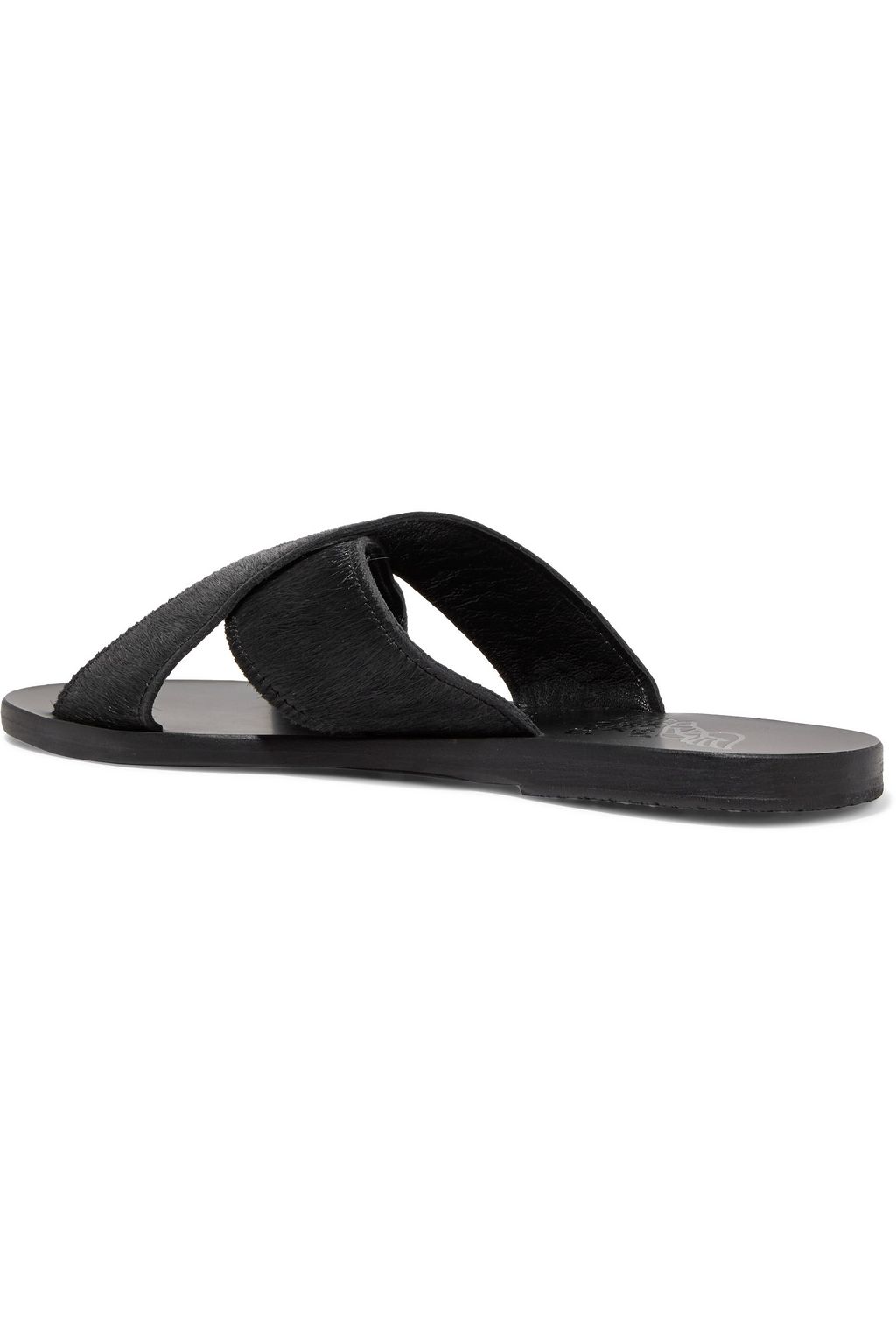 ANCIENT GREEK SANDALS Thais calf hair slides