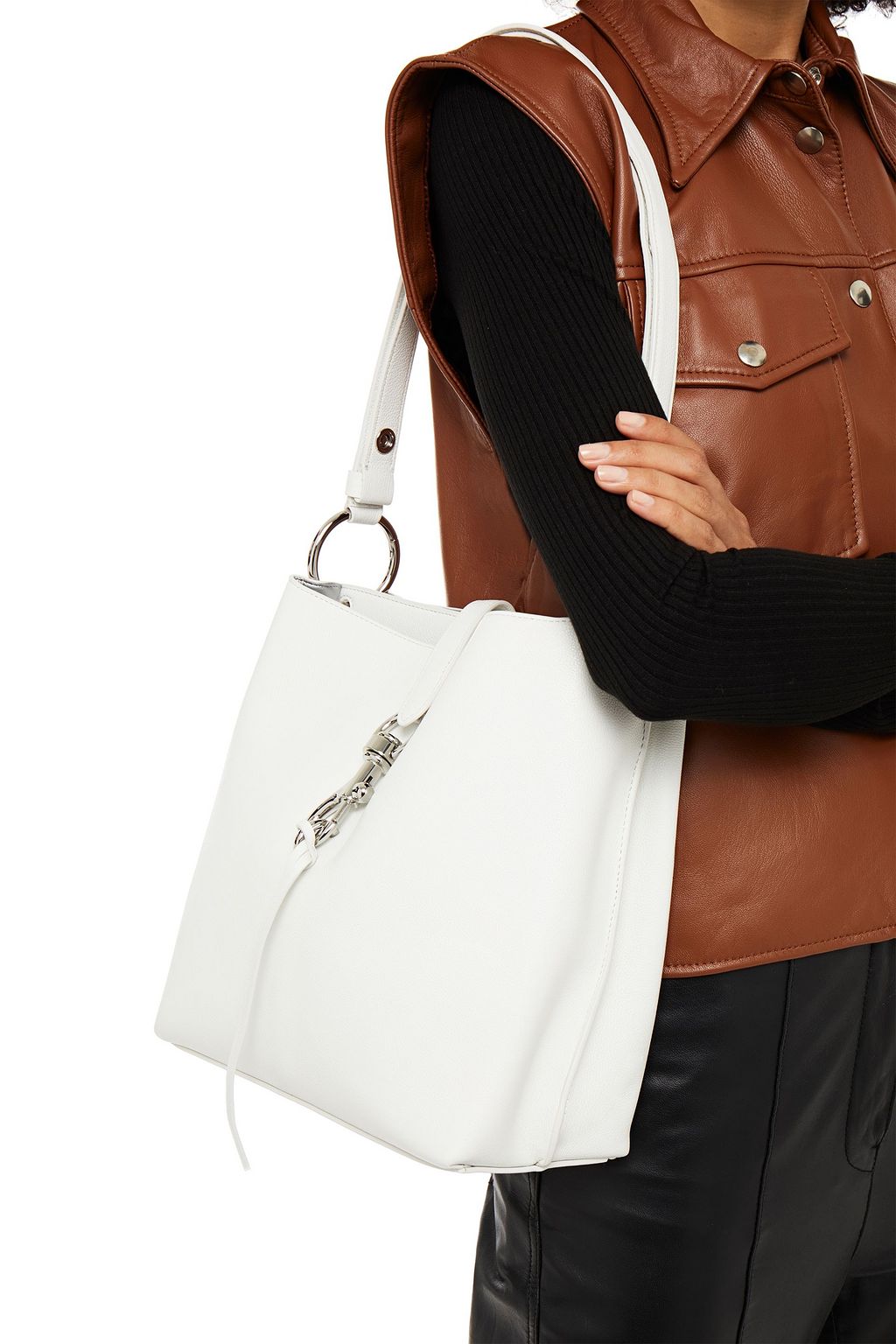 REBECCA MINKOFF Megan textured-leather bucket bag