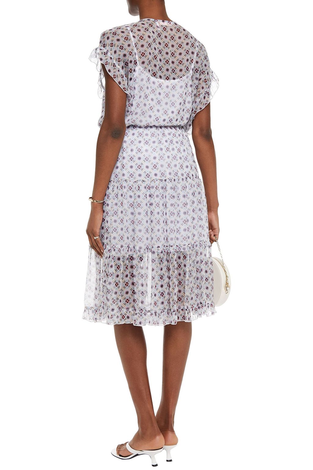 SEE BY CHLOÉ Tiered printed silk-georgette midi skirt