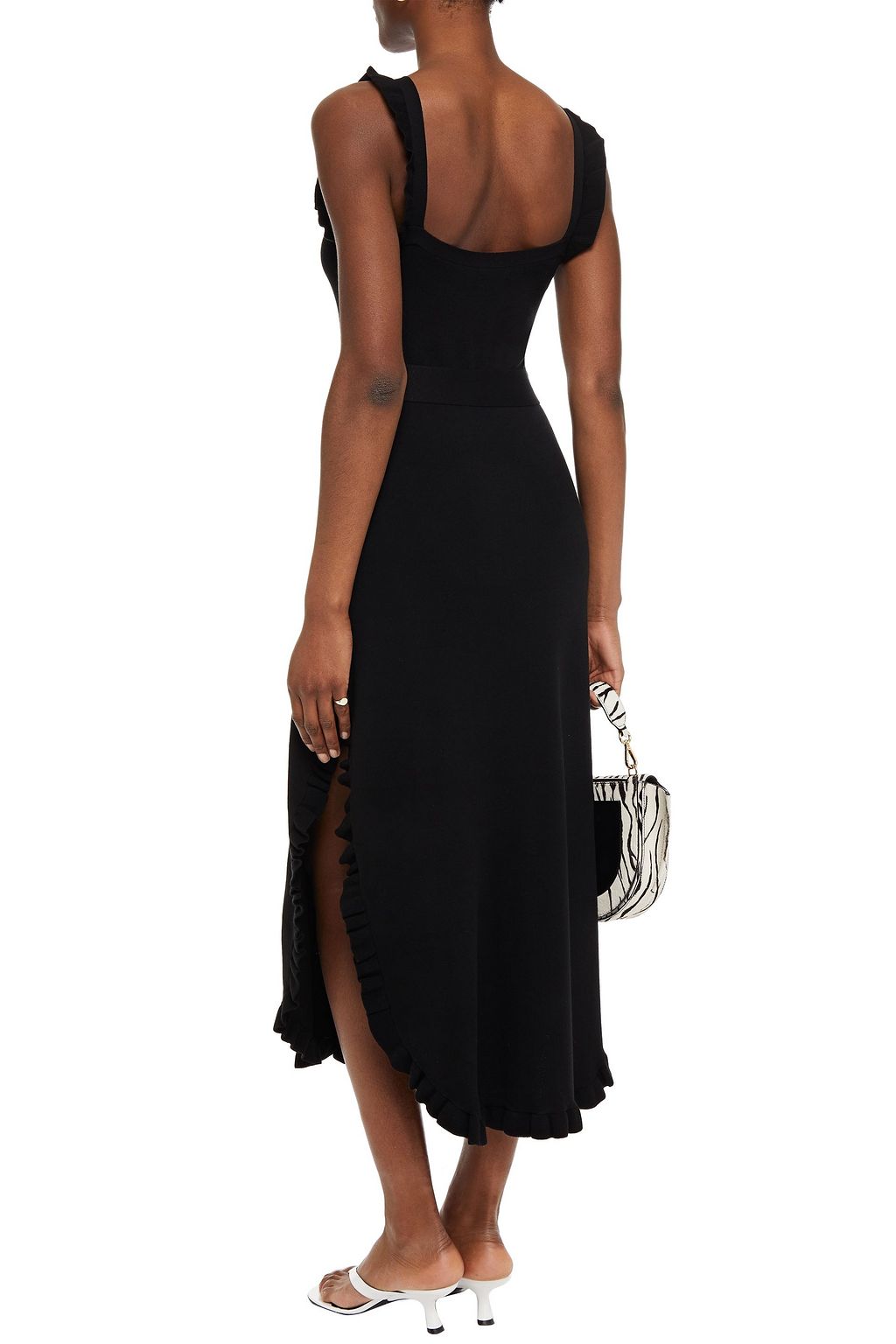 SEE BY CHLOÉ Ruffle-trimmed stretch-knit midi dress