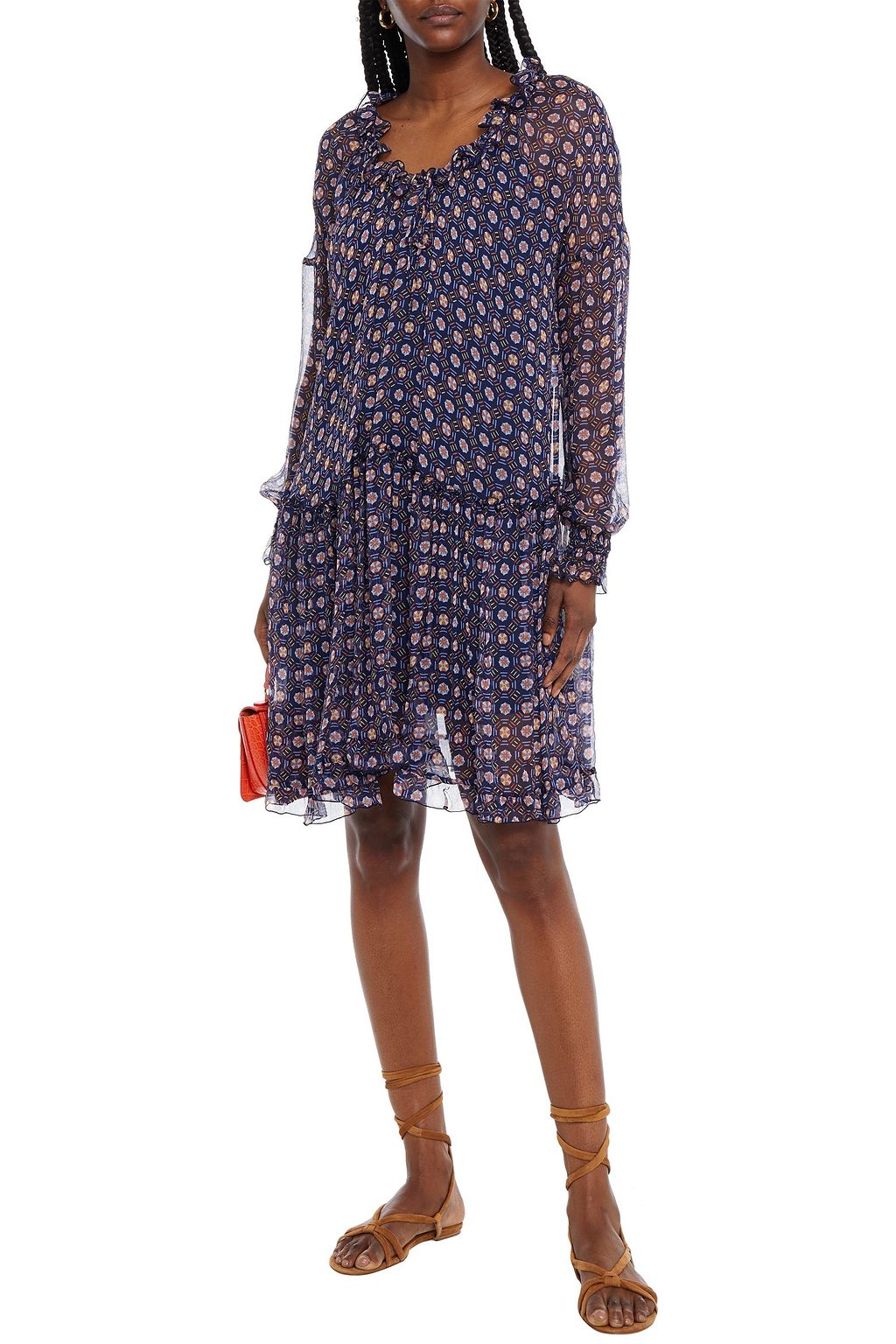 SEE BY CHLOÉ Ruffled printed silk-crepon dress