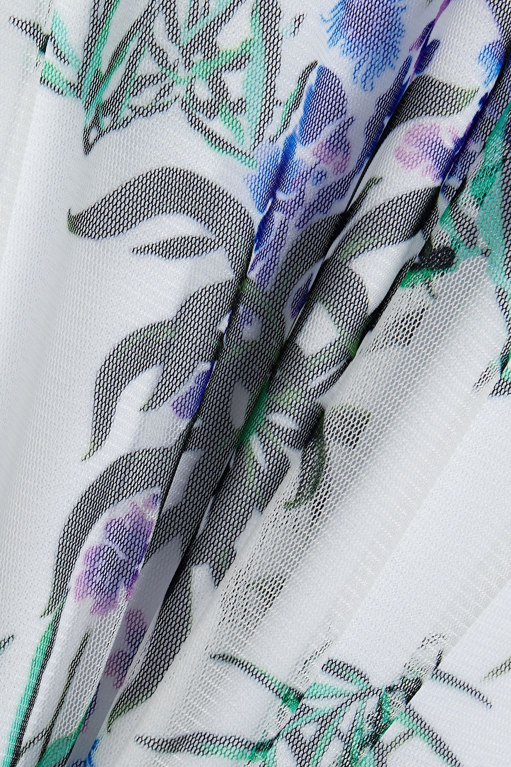 KENZO Layered printed stretch-mesh and cotton mini dress