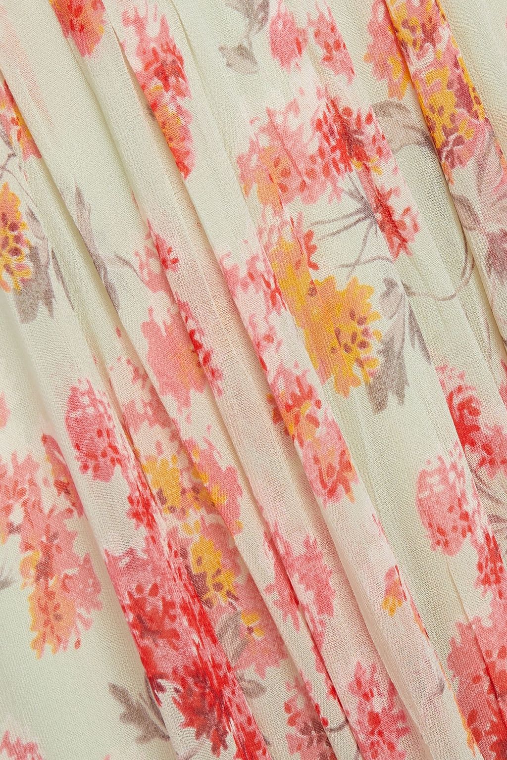 BYTIMO Pleated floral-print georgette maxi dress