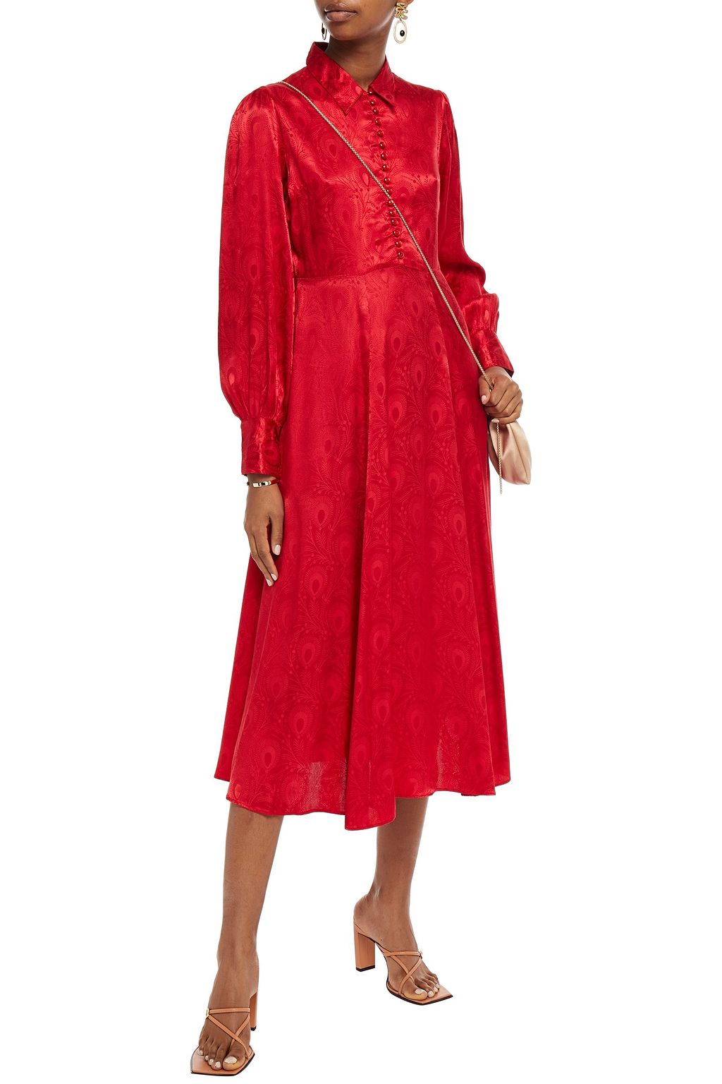 BYTIMO Jacquard midi shirt dress