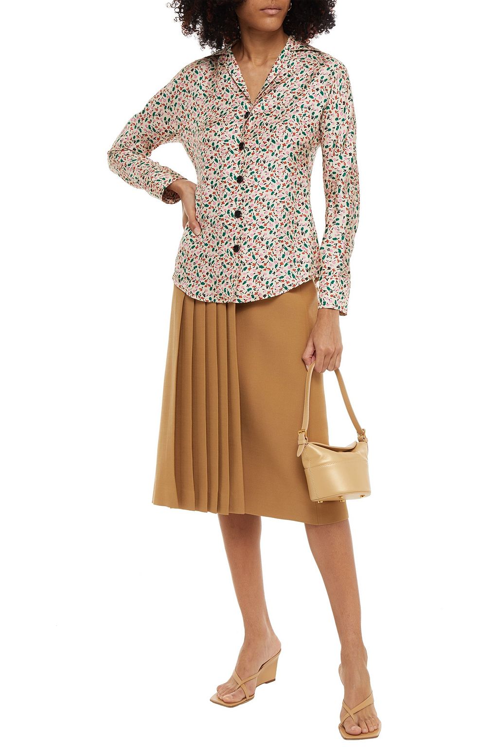 MARNI Hemd aus Seiden-Twill mit floralem Print