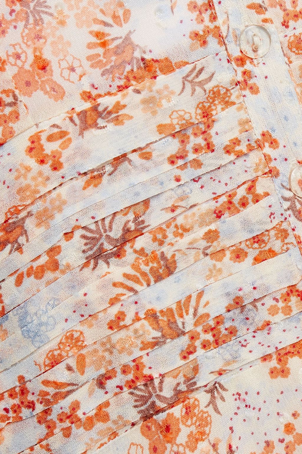 BYTIMO Gathered floral-print fil coupé midi dress