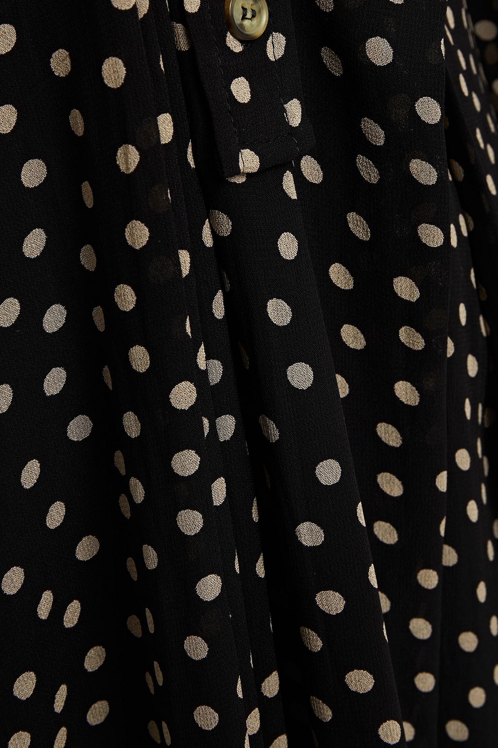 GANNI Pleated polka-dot georgette maxi dress