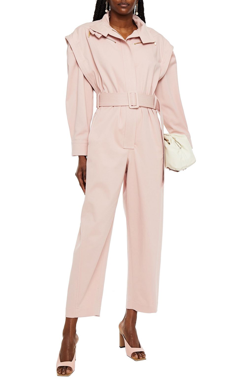 ZIMMERMANN Wavelength belted cotton-blend twill jumpsuit