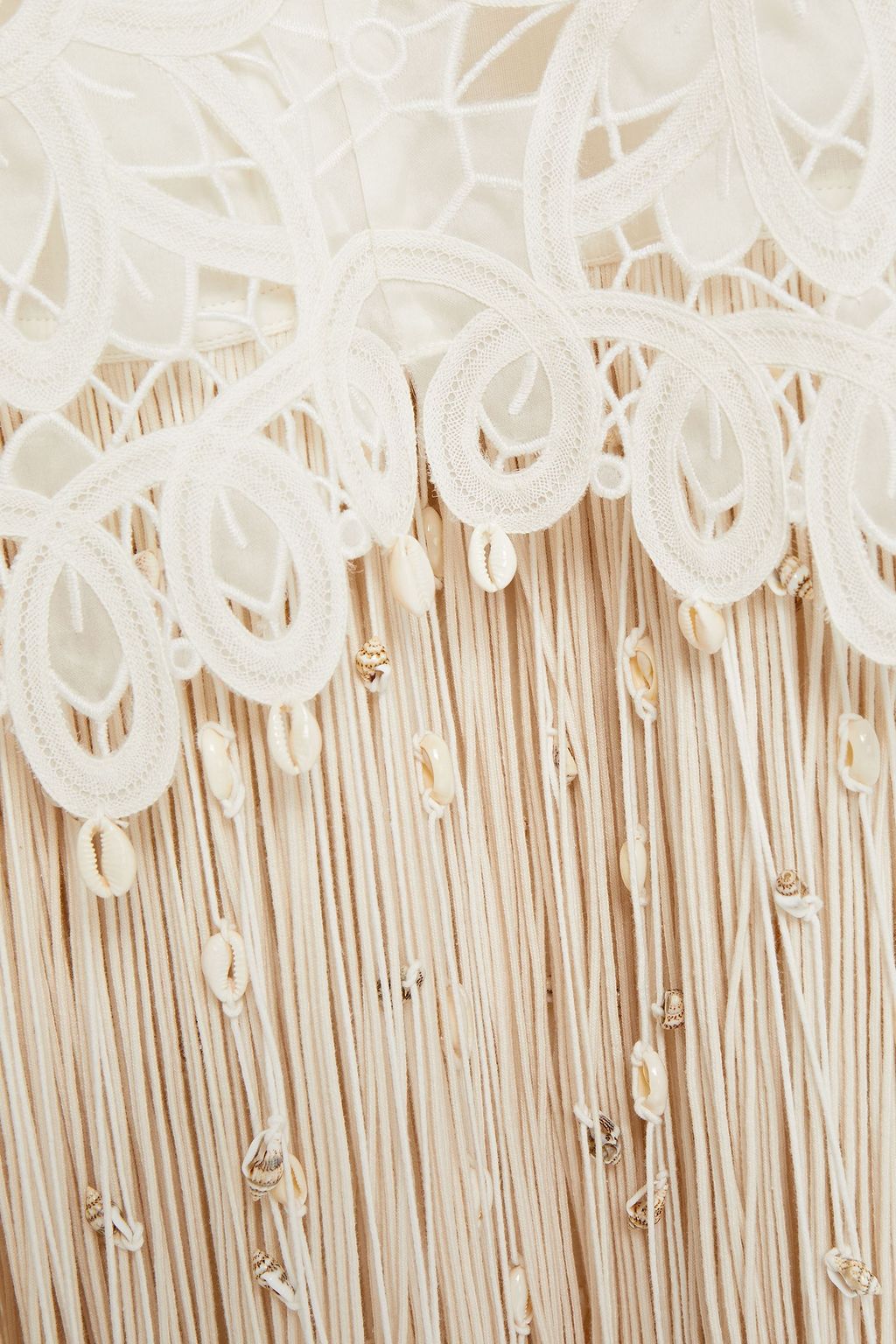 ZIMMERMANN Wavelength fringed silk macramé lace maxi dress