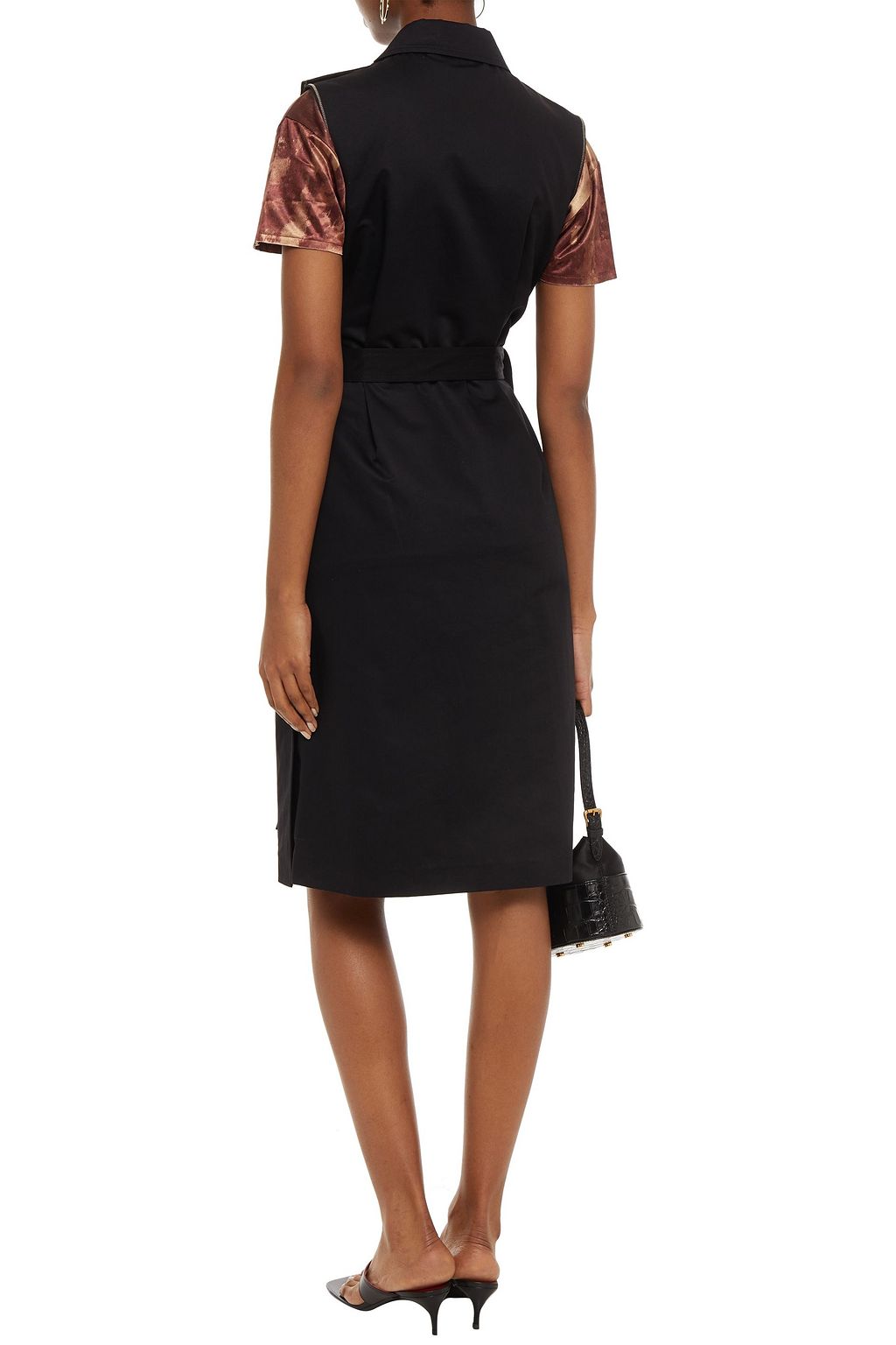 MARNI Kleid aus Gabardine aus einer Baumwoll-Leinenmischung mit Gürtel