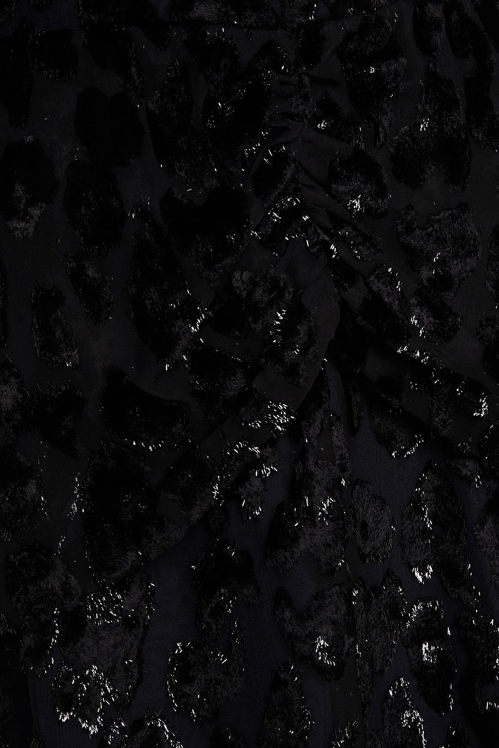 SELF-PORTRAIT Ruched devoré-velvet midi dress