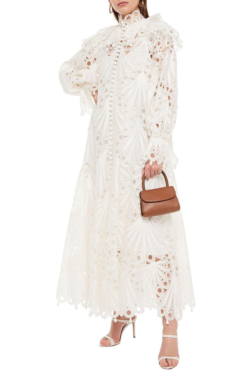 ZIMMERMANN Glassy Bubble ruffled broderie anglaise linen maxi dress