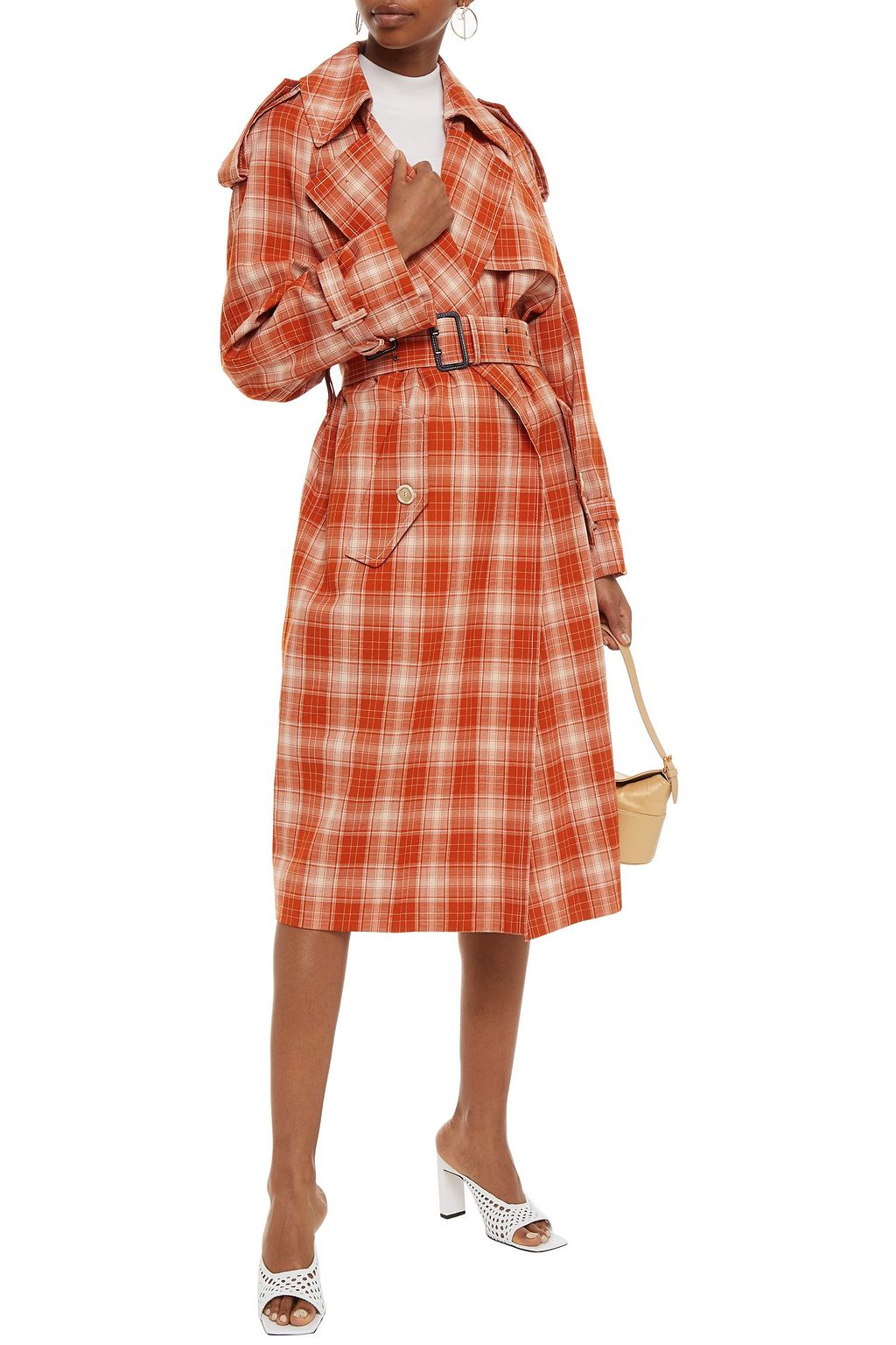 MARNI Karierter Trenchcoat aus Wolle