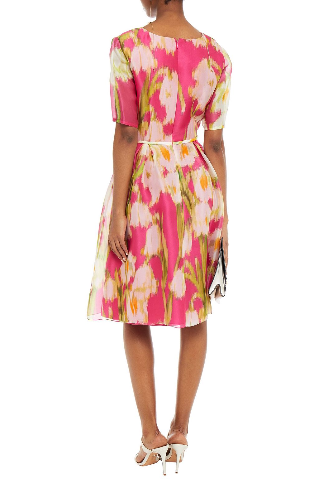 CAROLINA HERRERA Pleated floral-print silk-organza dress