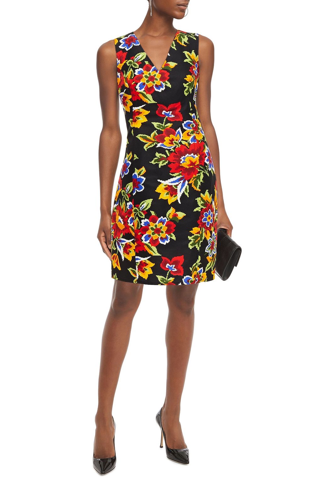 CAROLINA HERRERA Floral-print cotton and silk-blend ottoman dress