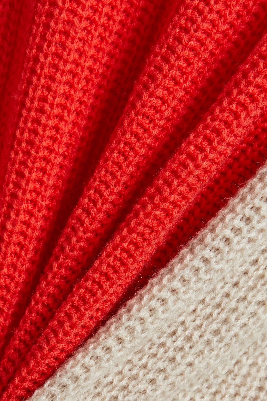 AUTUMN CASHMERE Button-detailed two-tone cashmere sweater