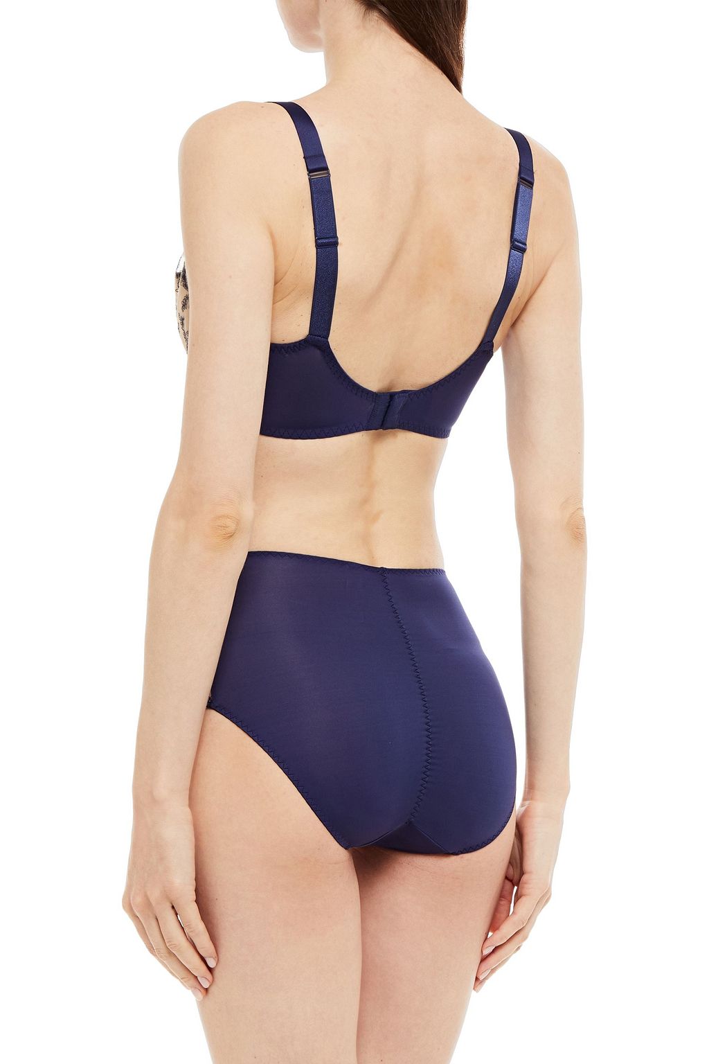 MAISON LEJABY Embroidered stretch-tulle and jersey underwired bra