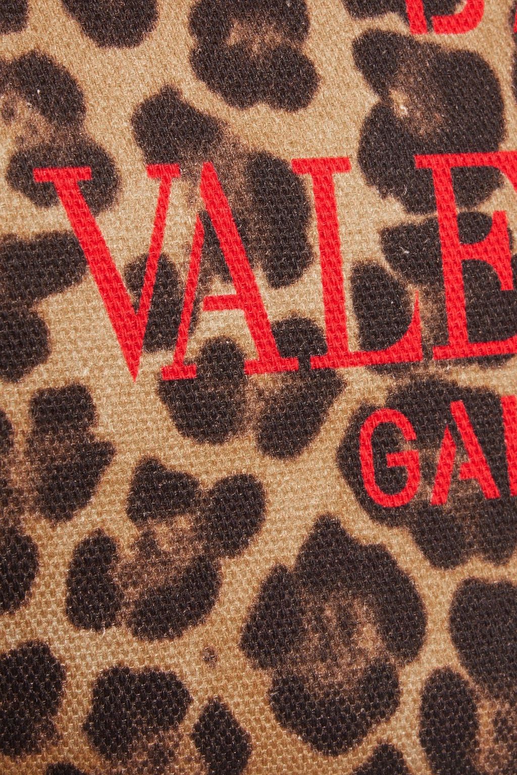 VALENTINO GARAVANI Atelier leather-trimmed leopard-print canvas tote